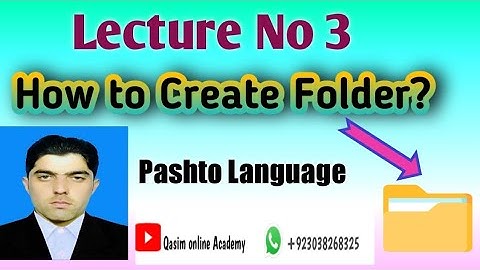 Lecture No 3 || How to Create Folder and Hide folder?  || Pashto Language   || Qasim Online Academy