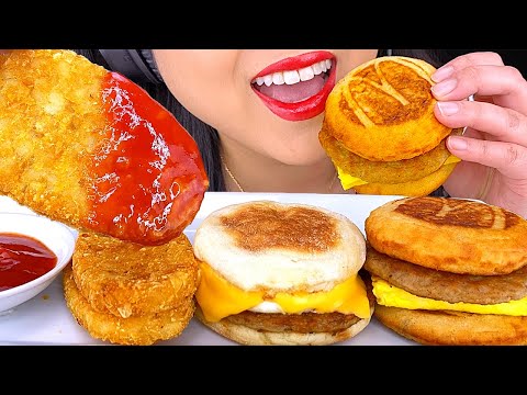 ASMR HASH BROWN’S & Breakfast Sandwich from McDonald's (NO TALKING) ASMR Phan