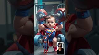 Baby Marvel Superhero In GYM