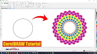 CorelDRAW Colorful Pattern Design 🔥 | Circle to Mandala Logo Tutorial