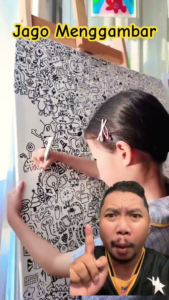 ADEK JAGO BANGET MENGGAMBAR!!!??? #art #drawing #diy #tutorial #doodle #shortsfeed