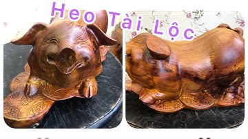 Giới thiệu anh chị tác phẩm heo tài lộc Gỗ hương ta liền khối  Zalo/call 0978982016
