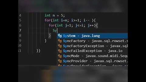 Inverted Half pyramid using Java language
