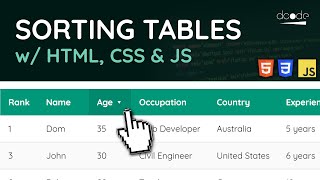 How to EASILY Sort HTML Tables with CSS & JavaScript - Web Development Tutorial screenshot 4