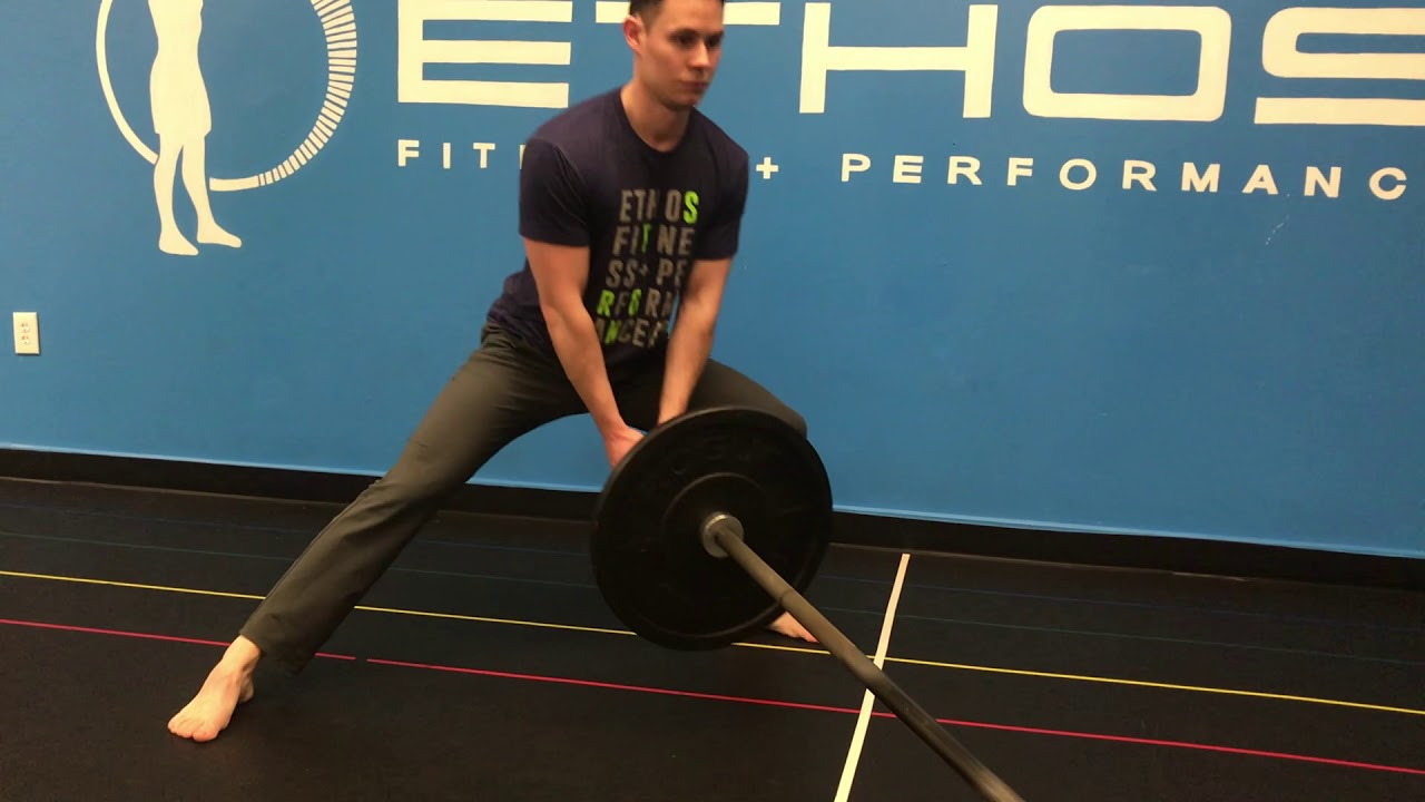 Low hold landmine lateral lunge - YouTube