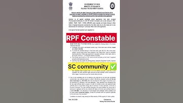 RPF Constable Cummunity Notice #rpfconstable #shorts