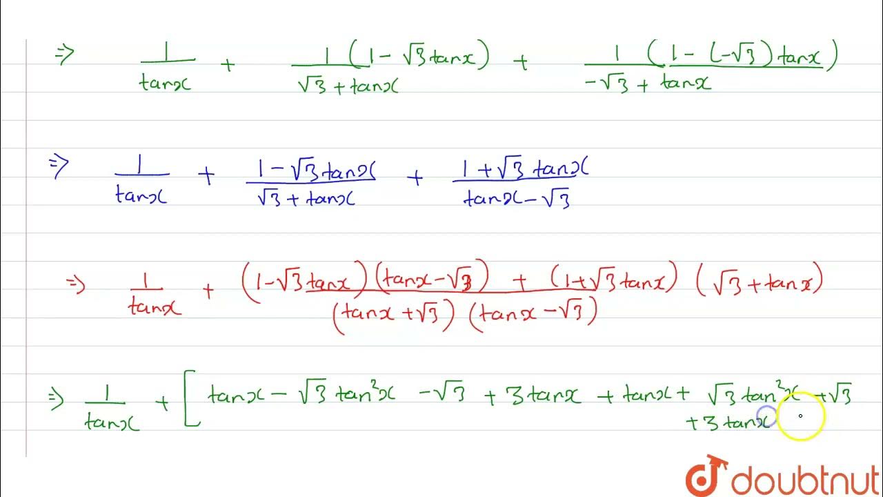 The value of cotx+cot(60^+x)+cot(120^+x) is equal to 12 COMPOUND