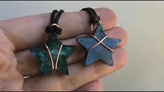 Simple Beginner Star Cabochon Pendant Wire Wrapped Tutorial No Hole One Round Wire