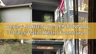 Review JARDIN DE CENTENNIAL 3-Piece Patio Bistro Furniture Set Cast-Aluminum Bistro Table Set for La