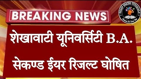 PDUSU B.A. Second Year Result Declare || pdusu result 2022 || shekhawati university result 2022