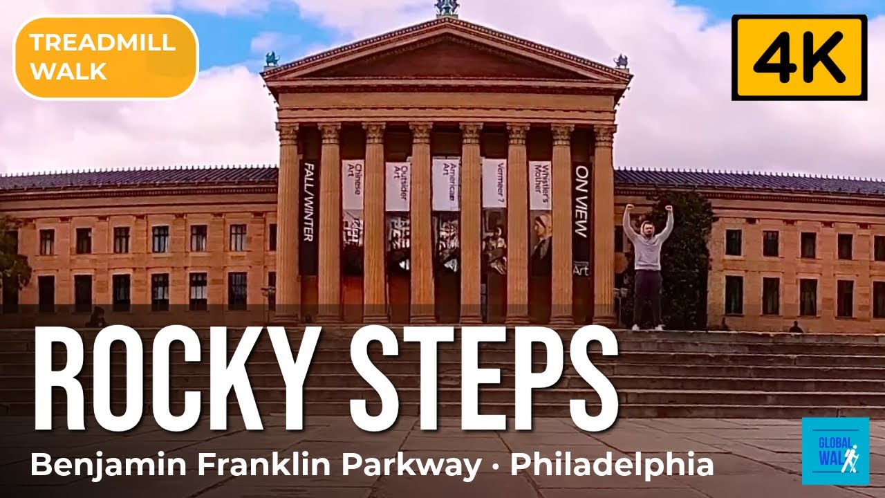 Rocky Steps Philadelphia 4K — Ben Franklin Parkway & Art Museum
