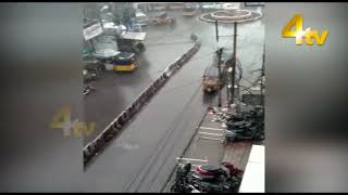 Heavy Rain Lashes in parts of #hyderabad #telangana 124mm recorded at #moulaali | 4tv news screenshot 5