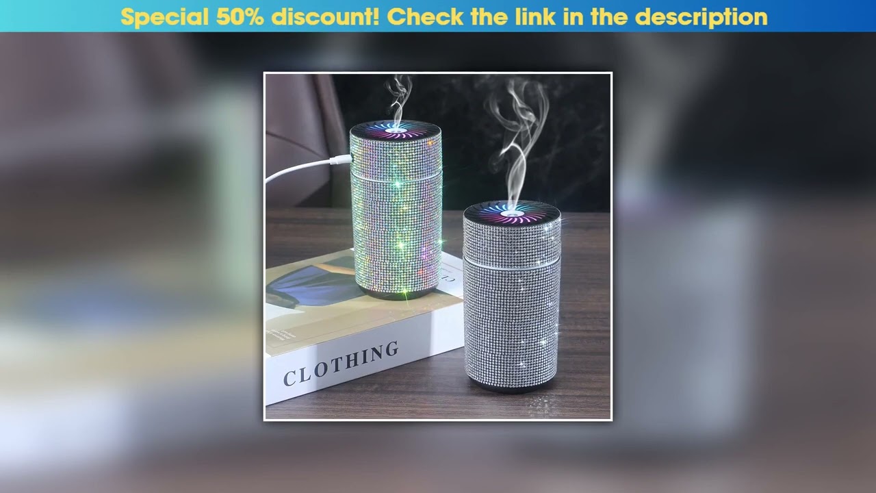 First Look Luxury Shiny Car Diffuser Humidifier with LED Light Diamond Auto Air Purifier Diffuser A