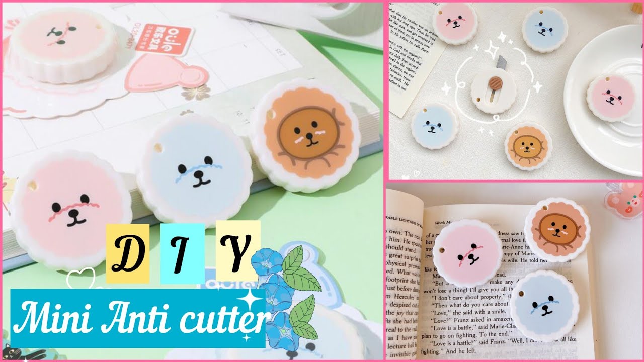 How to make Cute mini anti cutter / DIY Handmade mini anti cutter idea 💜/paper craft/stationary item