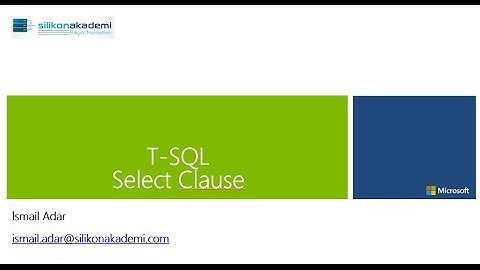 1- Temel SQL Server Sorgulama Select Komutu