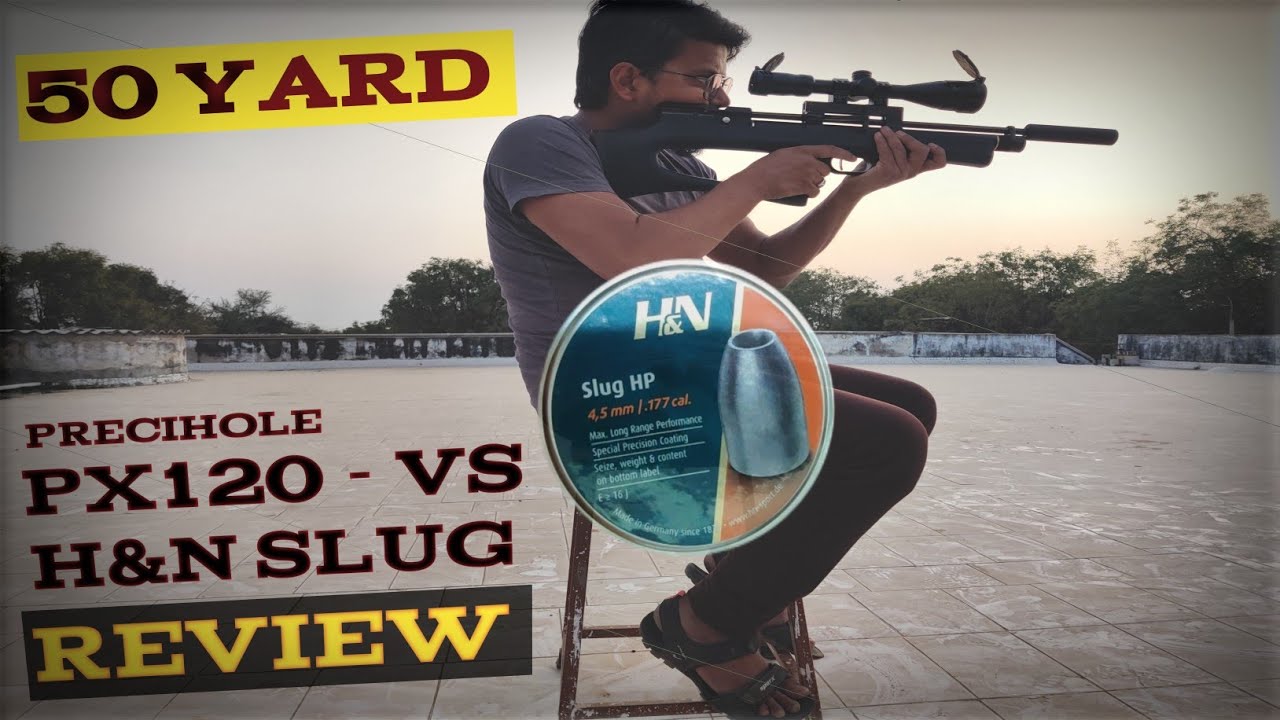PRECIHOLE PX120 MINOTAUR 50 YARD ACCURACY CHECK | H&N-HP SLUG GROUPING.