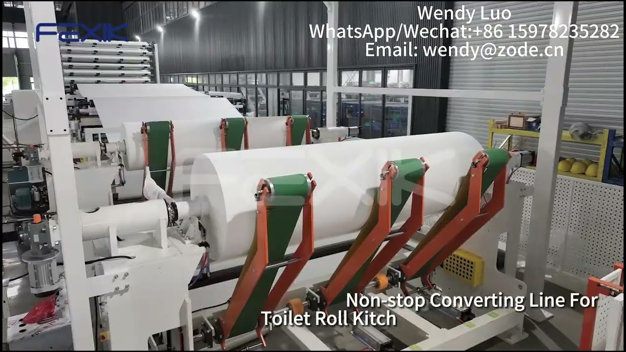 High Speed Non-stop Toilet Roll, Kitchen Towel and Maxi Roll Production Line