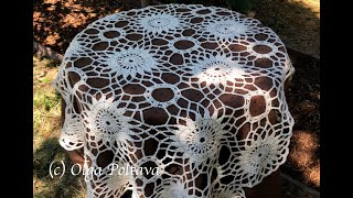 How to Crochet Lacy Tablecloth with Motifs, EASY Crochet Pattern, Crochet Video Tutorial