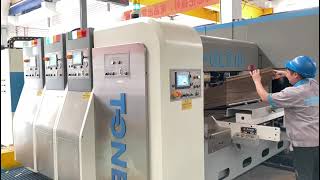 T-ONE Printer👍👍T-GC600*1800 Two color printer slotter inline with folder gluer