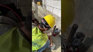 Drilling to make hole 210mm #construction #drainagepipe #drill