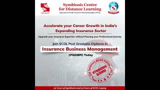 SCDL’s PG Diploma in Insurance Business Management (PGDIBM) #careergrowth  #scdl #symbiosis