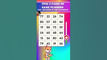 🔢 Spot and Solve: The 3 Matching Numbers Race! 🕰️