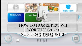 How to Homebrew wii (working 2024) No SD card required