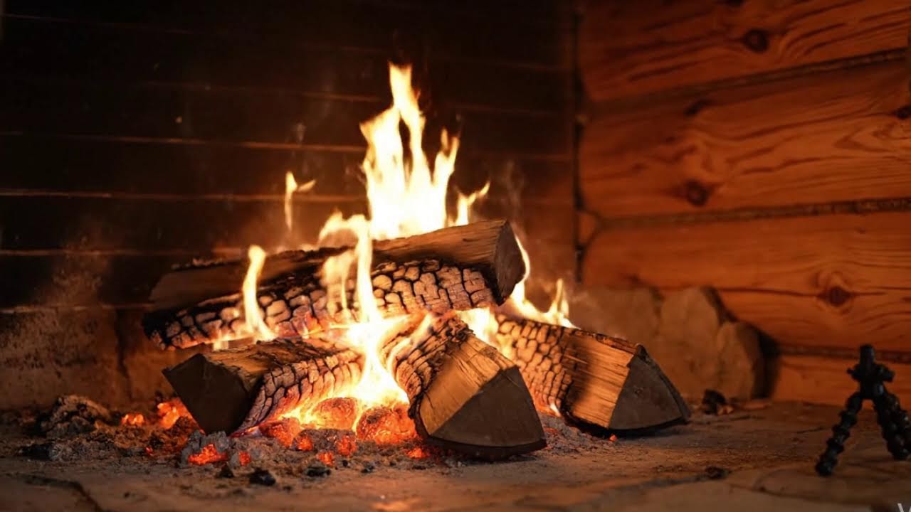 Streaming Soft Fireplace Side View | ASMR for Focus