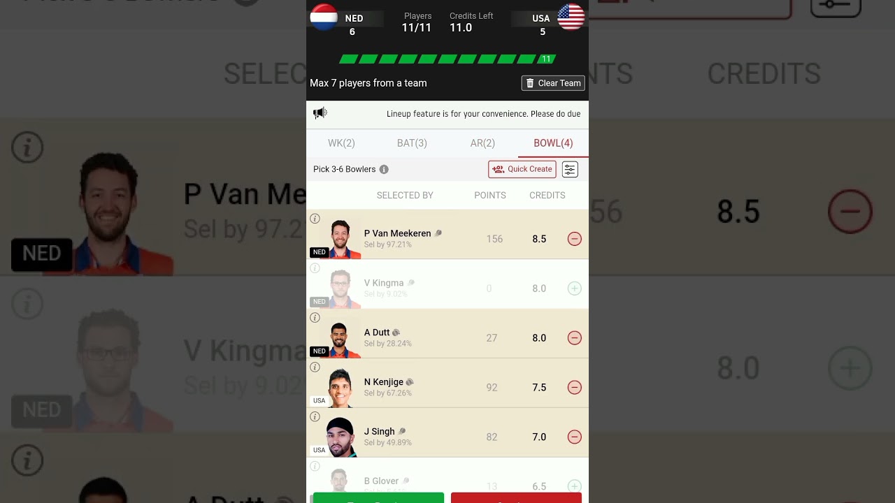 NED VS USA Match T20 