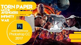 Avengers infinity war torn paper effect | Photoshop tutorial | artix visualfx screenshot 2