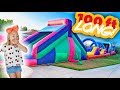 Everleigh Came Home From School and We Surprised Her With a 100 FT Bounce House In Our Backyard!!!