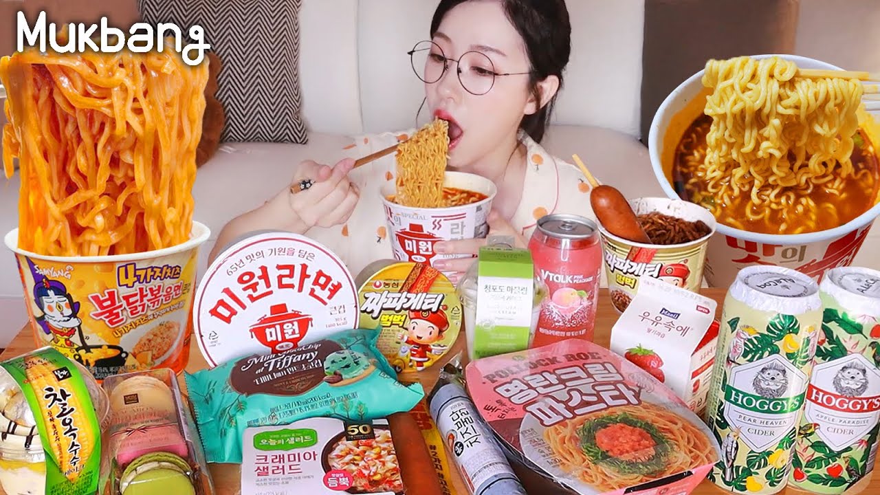  Convenience  store  mukbang cheese spicy noodles 