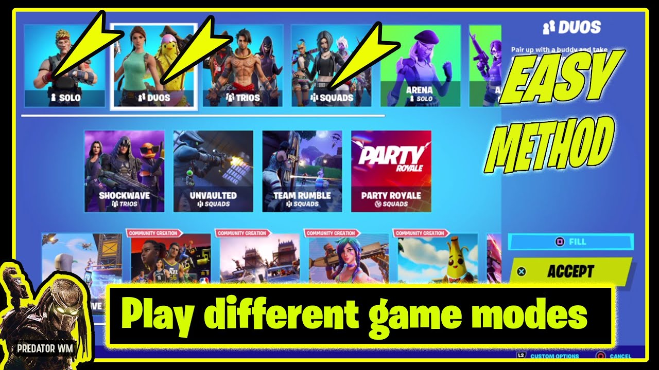 Play different game modes (3) / Week 11 Challenges / Fortnite Season 6 Chapter 2