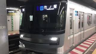 東京メトロ日比谷線13000系13130F竹ノ塚行き築地駅発車