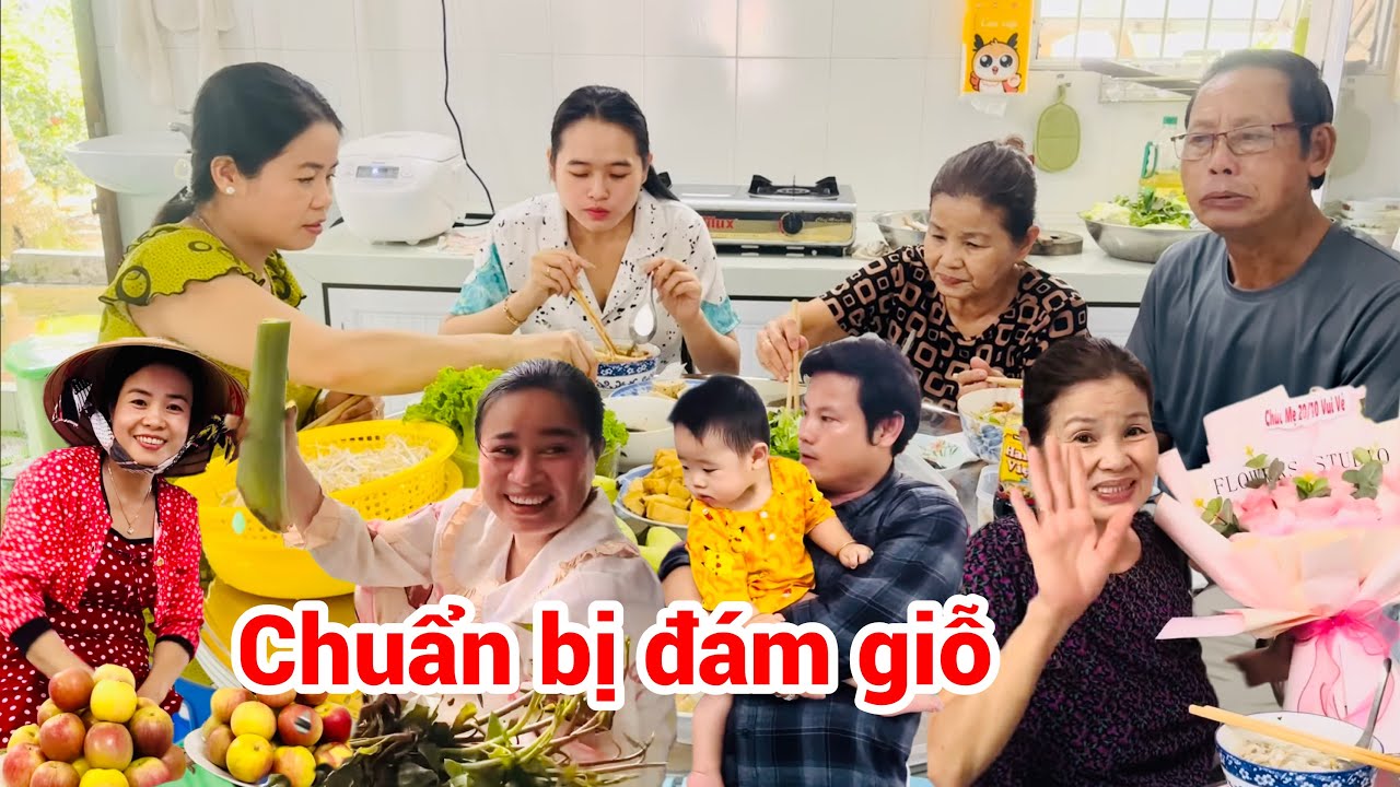 Anh em nghệ sĩ tới nhà 🏡 nấu ăn chuẩn bị đám giỗ ông Nội chồng ở Cờ Đỏ 🚩 Cần Thơ