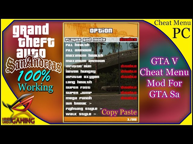 GTA San Andreas: How to Install the Cheat Menu Mod. 2020 