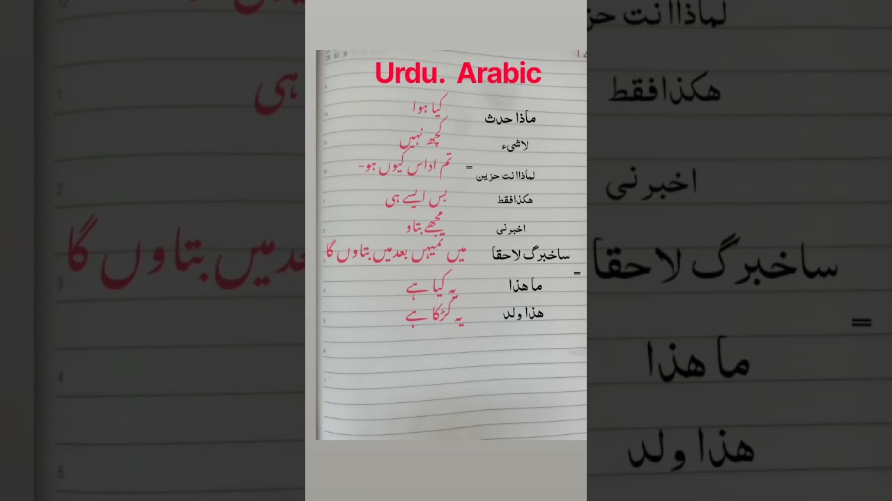Learn Arabic and Urdu Phrases).
