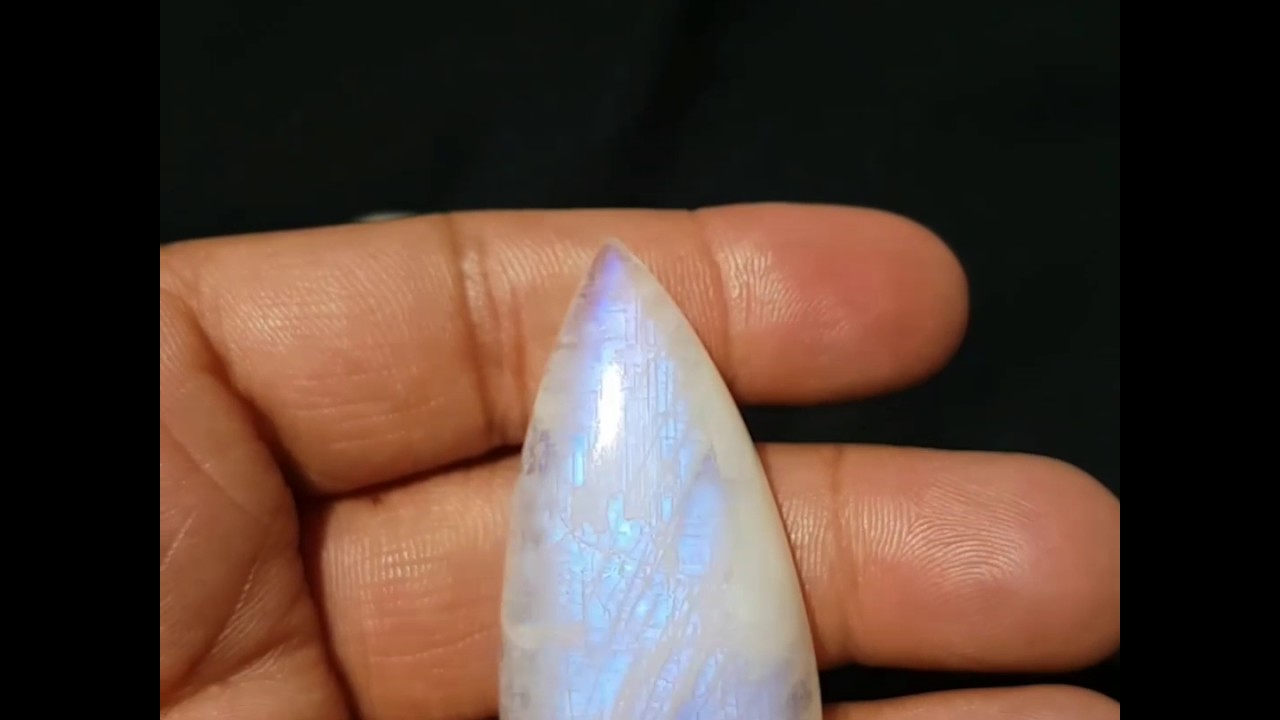 Large Pear Shape Rainbow Moonstone Cabochon