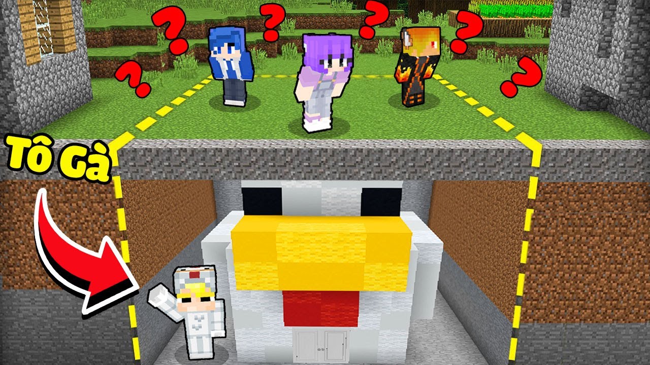 Lý Do Tô Gà Xây Nhà Bí Mật Dưới Lòng Đất Trốn Khỏi Team Sinh Tố Trong Minecraft?