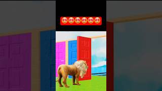 Lion Crossing Pool & Balls Objects🚪🦁#shorts #viral #funvideo @satrangcg