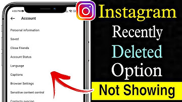 Instagram Recently Deleted Option Not Showing Problem Fixed