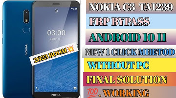 Nokia c3 frp Bypass/Nokia c3 Ta-1239 Google Account remove 2023 || Nokia c3 frp Remove || New tricks