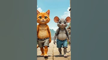 cat and mouse are walking #ai #cat #mouse #short #videoshort