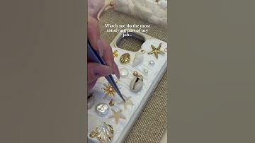Satisfying DIY seashell phone case! 🤤🤍🐚 #seashellphonecase