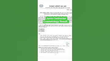 Rsmssb Junior Instructor Cosmetology Result | #dmahitech #rssb #rsmssb #rajasthan #result