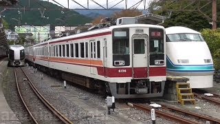 【台風19号から1週間 東武日光駅に取り残された 休車車両たち 6050系 久々の6両編成】6050系 5編成、100系 1編成、500系 1編成 休車。下今市駅でも100系 104Fが休車。