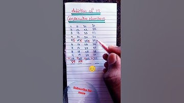 addition of 10 consecutive numbers 🔢#justaminute