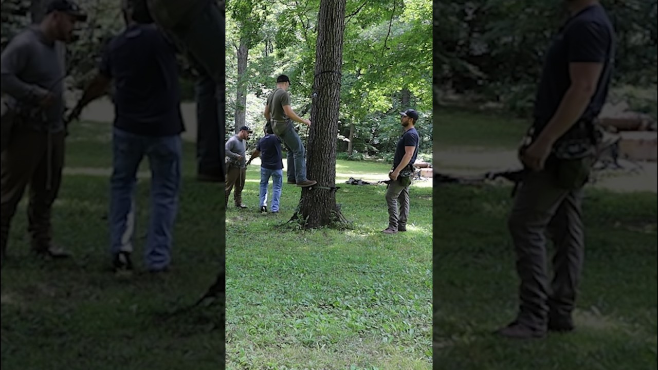 Teaching saddle hunting techniques at our Whitetail Workshop