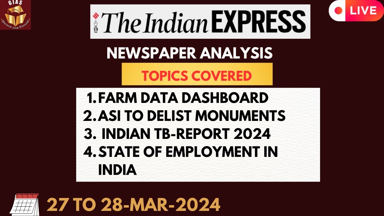 Indian express newspaper analysis | 27th to 28th MARCH 2024 | UPSC CSE ...