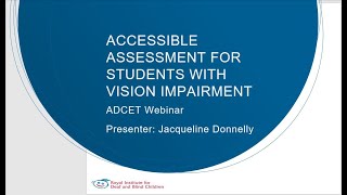Round Table Guidelines on Accessible Assessment for Students with Vision Impairment